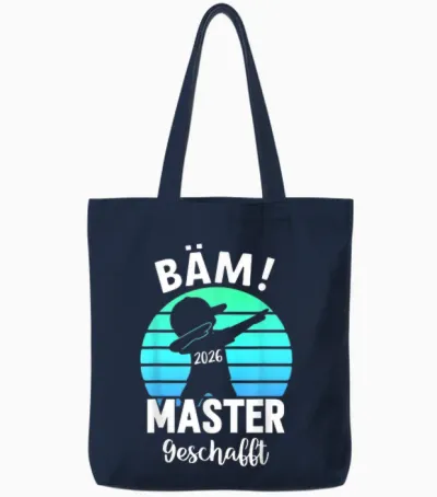 Bäm Master Geschafft 2026 Masterabschluss Tote Bags - Navy