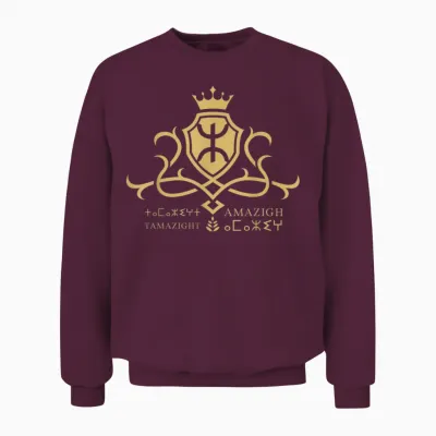 Amazigh King Tamazight Queen Cultural Heritage Unisex Sweatshirt - Maroon