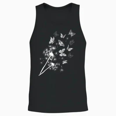 Pusteblume Butterblume Mit Schmetterlingen Im Garten Unisex Tank Top - Black