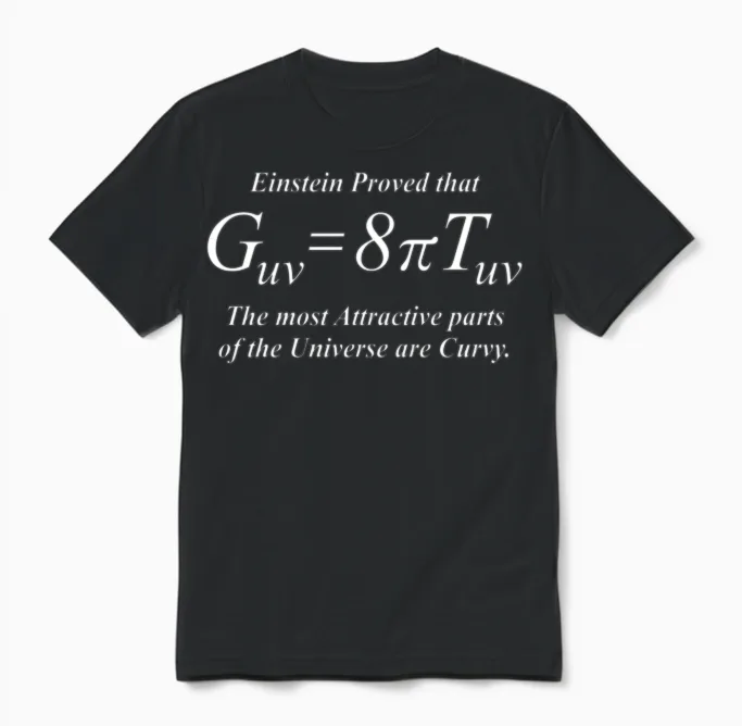 Einstein Field Equation (humor, White for Dark Unisex T-Shirt in Black