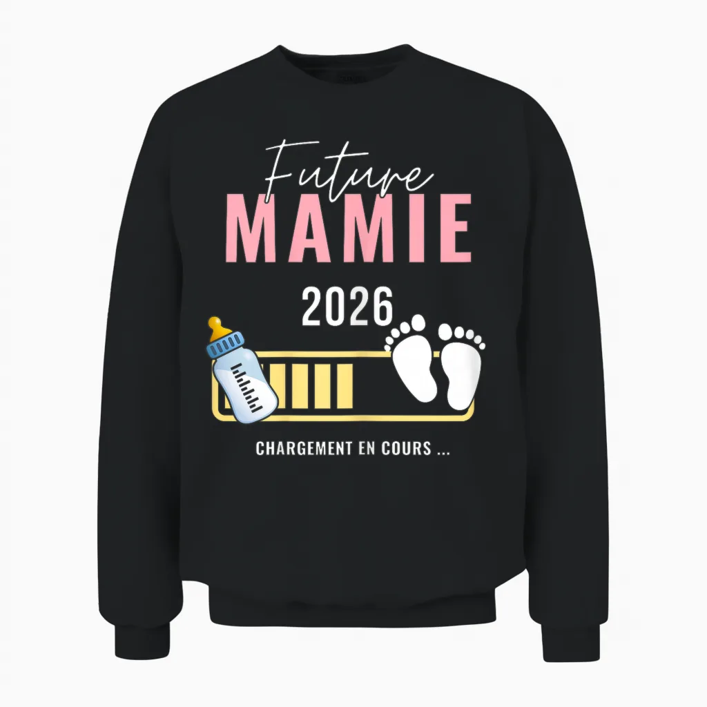 Granny in 2026 Announcement Pregnancy Future Granny Soon 2026 T-Shirt, Black, Female X-Small Unisex Sweatshirt in Black