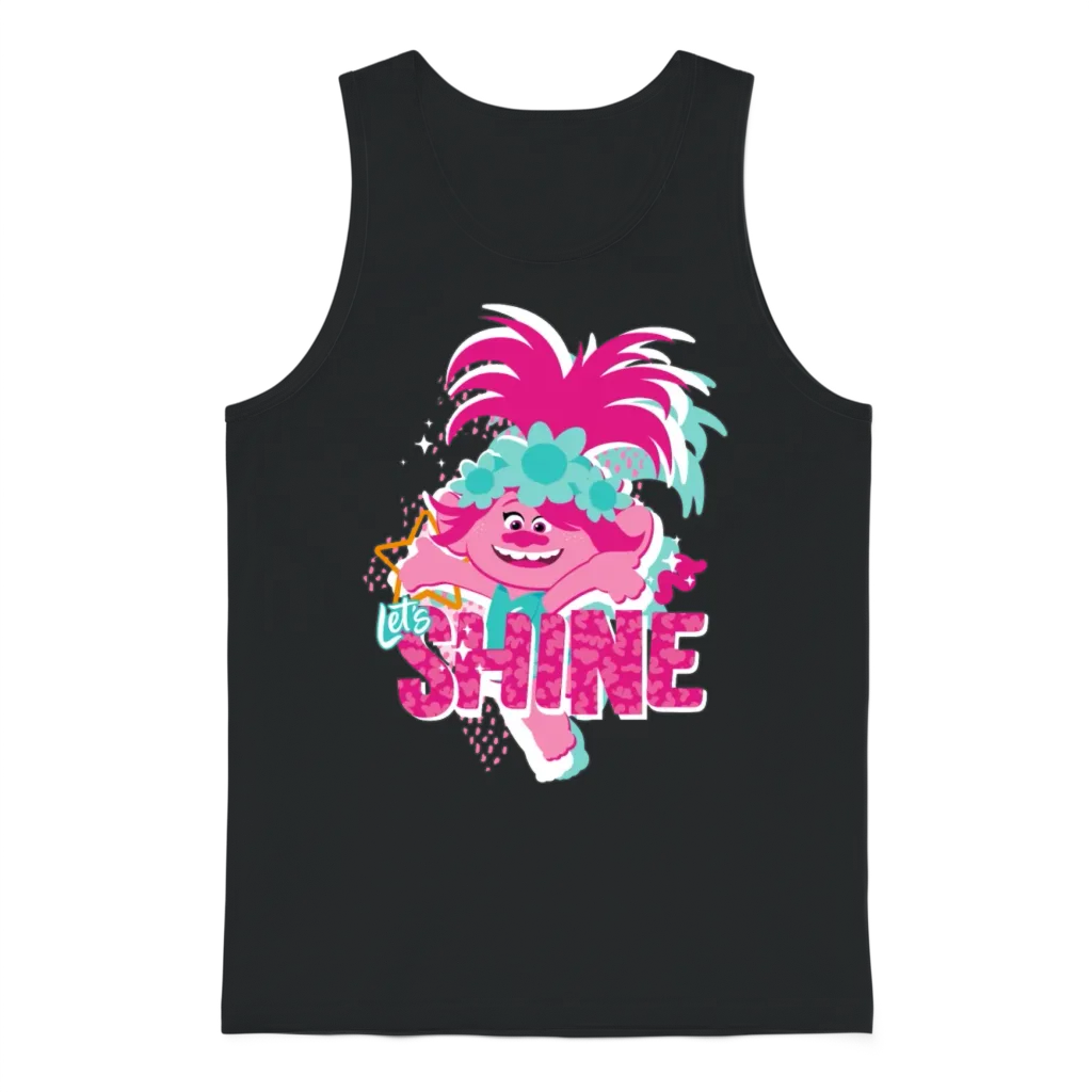 Trolls Shine with Pink Poppy Unisex Tank Top - Black