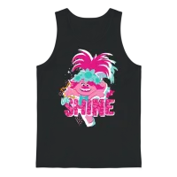Trolls Shine with Pink Poppy Unisex Tank Top - Black – 1