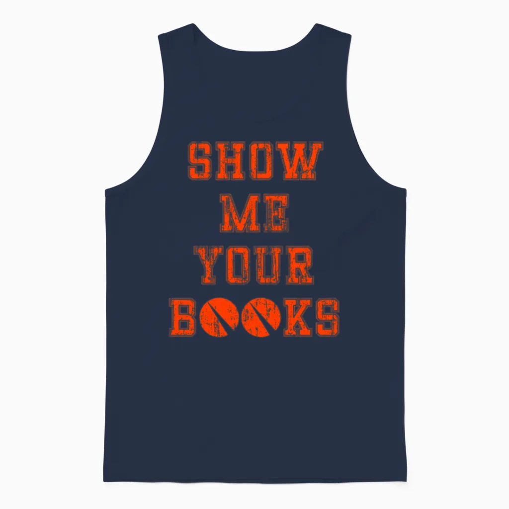 Show Me Your Books - & Reading Unisex Tank Top in Navy