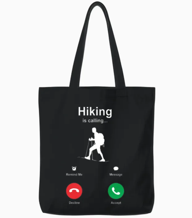 Hiking & Outdoors Tote Bags in Black