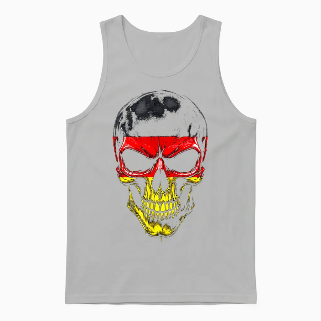 Totenköpfe Deutschland Flagge Halloween Herren Damen Unisex Tank Top in Ash
