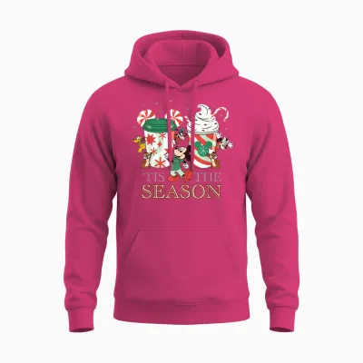 Disney Mickey & Friends 'tis the Season Christmas Coffee Unisex Hoodie - Heliconia