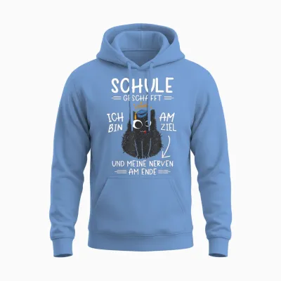 Lustige Schule Abschlussprüfung Abitur Schule Geschafft 2026 Unisex Hoodie - Carolina Blue