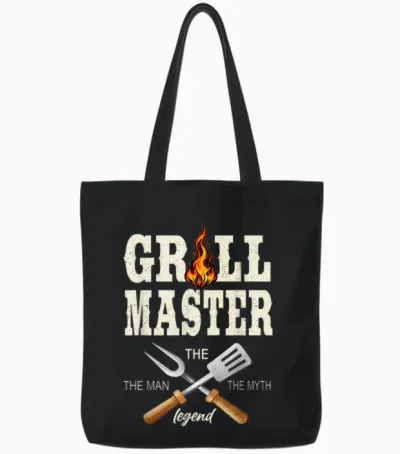 Grill Master Grillen the Man the Myth Legend Grillmeister Tote Bags - Black