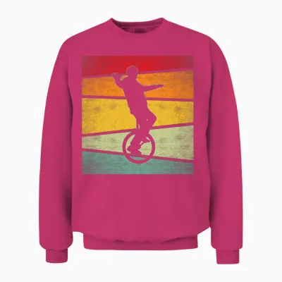 Unicycle Retro Unisex Sweatshirt - Heliconia