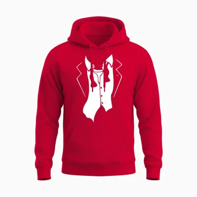 Funny Tuxedo Tux After Party Tuxedo Wedding Gifts Unisex Hoodie - Red