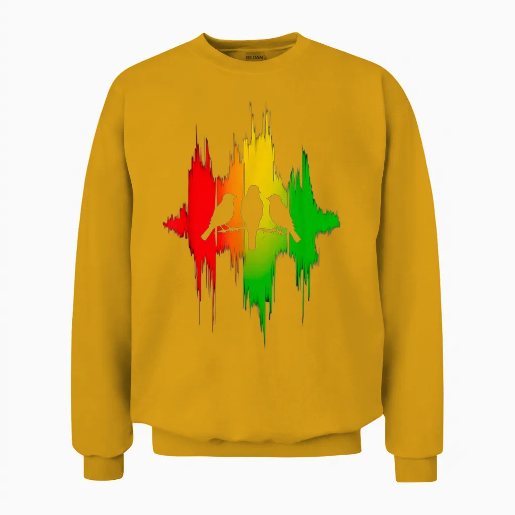 Rasta Reggae Music Vibes Good Rastafari Pride Jamaika Jah Unisex Sweatshirt in Gold