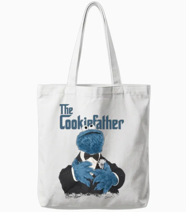 Sesame Street the Cookiefather Tote Bags in White