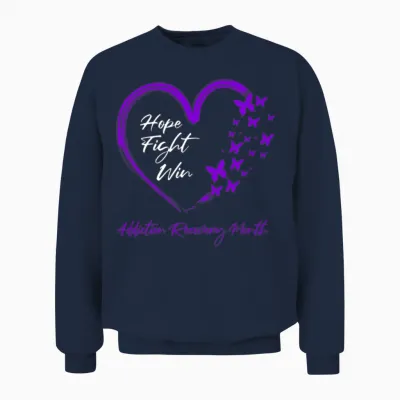 National Recovery Month Awareness Support Unisex Sweatshirt - Navy
