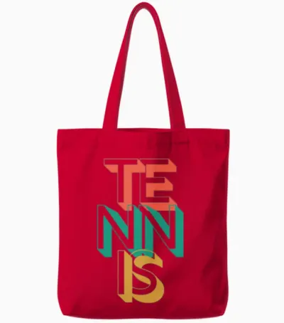 Retro Tennis Tote Bags - Red