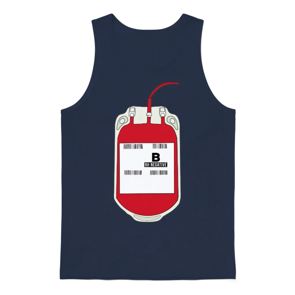 B Negative Blood Bag Unisex Tank Top - Navy