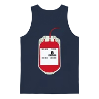 B Negative Blood Bag Unisex Tank Top - Navy – 1