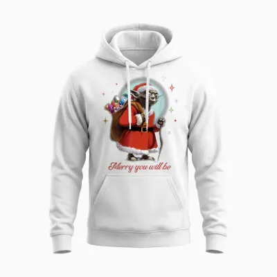 Star Wars Santa Yoda Merry You Will Be Unisex Hoodie - White