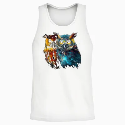 Eule Kunst - Tier Kunstwerk Vogel Eule Unisex Tank Top - White