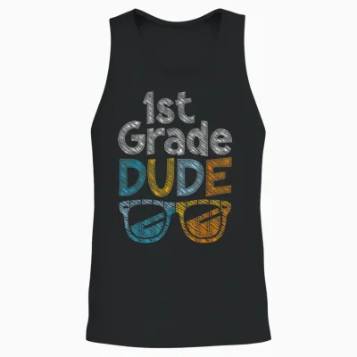 1st Grade Dude Back to School First Grade Student Unisex Tank Top - Black