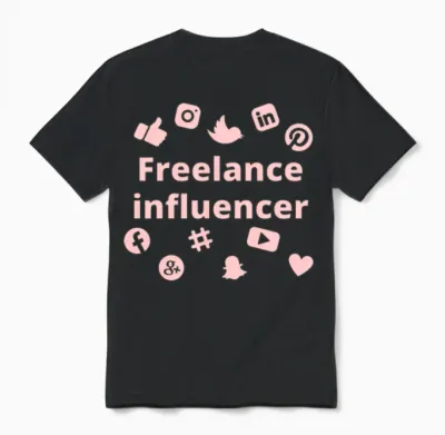 Freelance Influencer on Social Media Unisex T-Shirt - Black