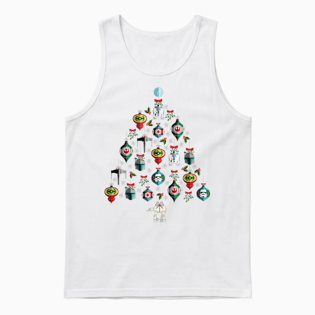 Star Wars Christmas Tree Ornaments Holiday Unisex Tank Top in White