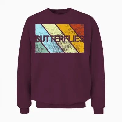 Butterfly Retro Unisex Sweatshirt - Maroon