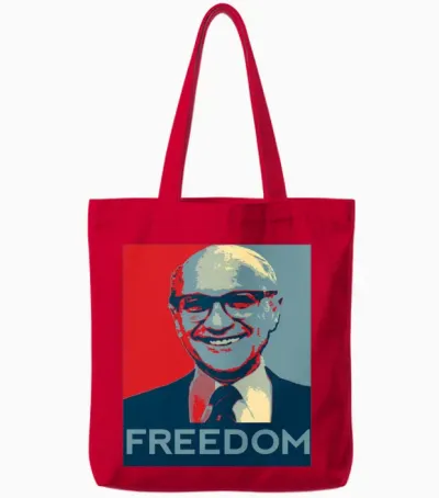 Milton Friedman Tote Bags - Red