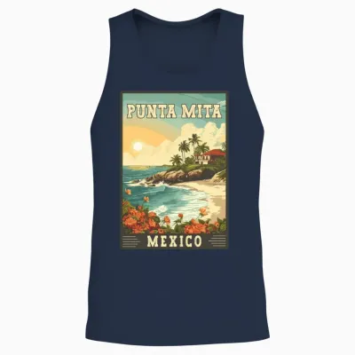 Discover Punta Mita in Mexico - Tropical Paradise Unisex Tank Top - Navy