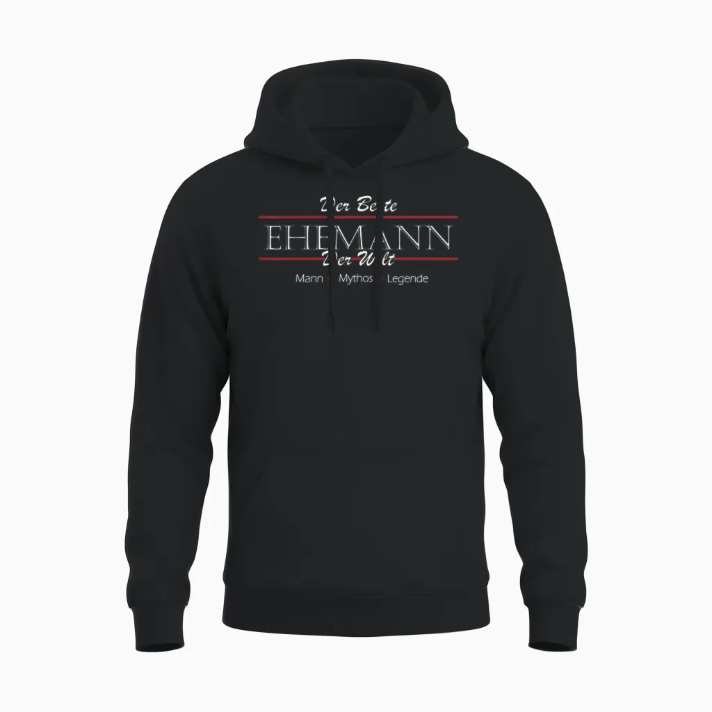Herren Vatertag Mann Mythos Legende Bester Ehemann Der Welt Unisex Hoodie in Black
