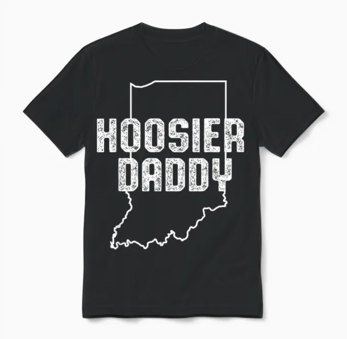 Indiana Hoosier Dad Unisex T-Shirt in Black