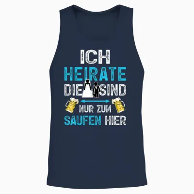 Bräutigam Shirt Junggesellenabschied Poltern Jga Männer Unisex Tank Top - Navy