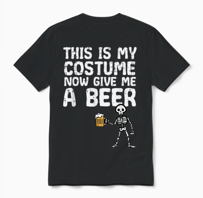 Halloween This Is My Costume Give Me Funny Skeleton Dad Men Unisex T-Shirt in Black