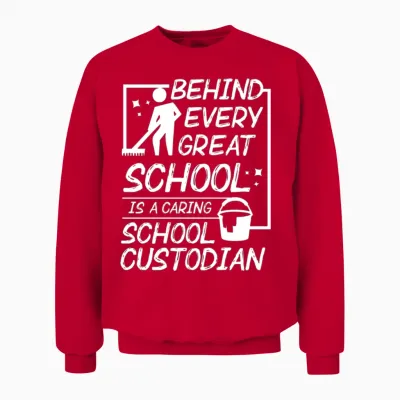 Funny School Custodian Unisex Sweatshirt - Red