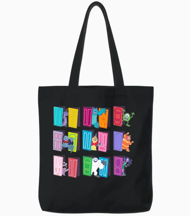 Disney and Pixar’s Monsters, Inc. Doors Tote Bags in Black