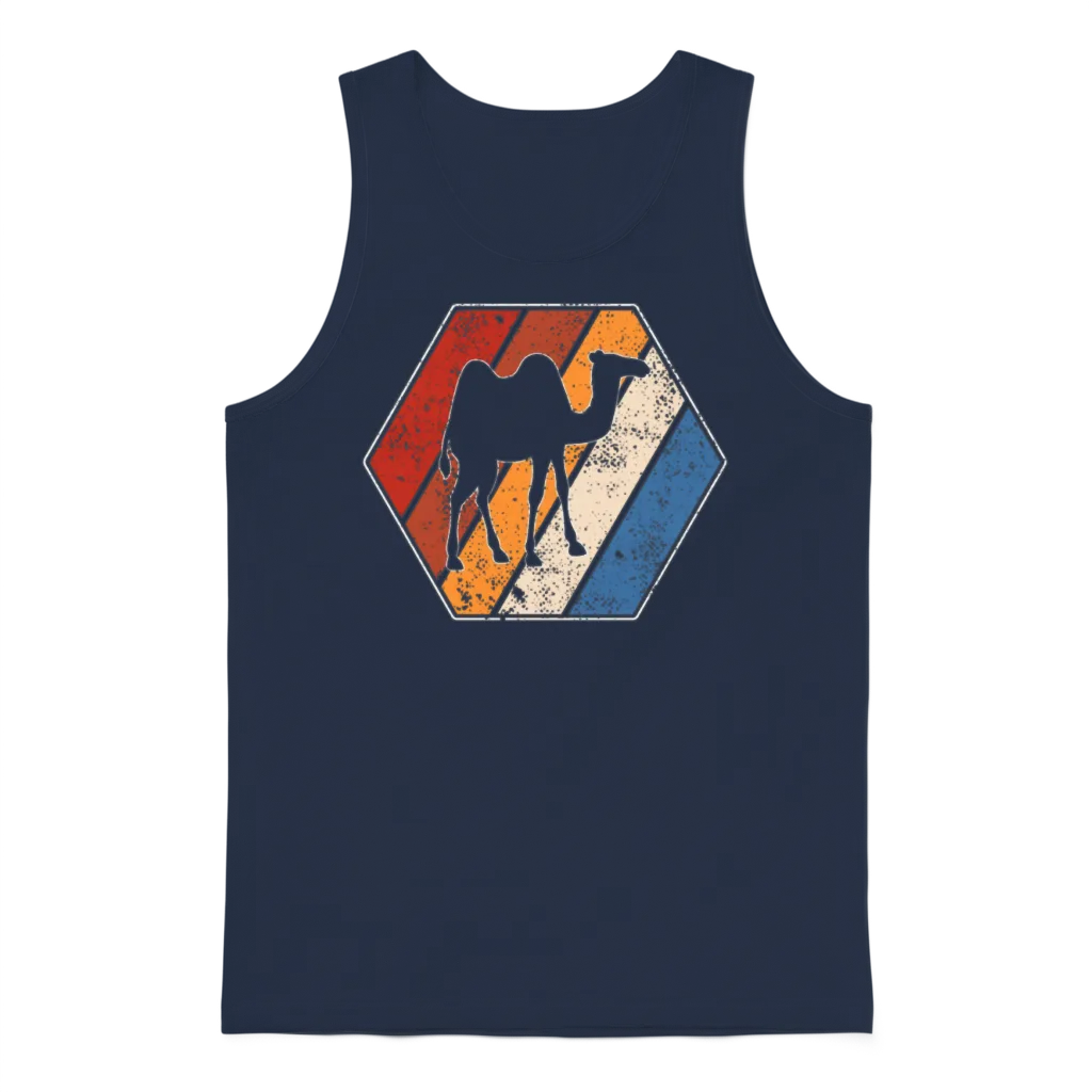 Camel Retro Unisex Tank Top - Navy