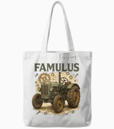 Famulus Tractor Retro Nostalgia for Farmers Gift Idea Tote Bags - White