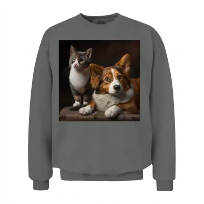 Dog and Cat Unisex Sweatshirt - Graphite Heather