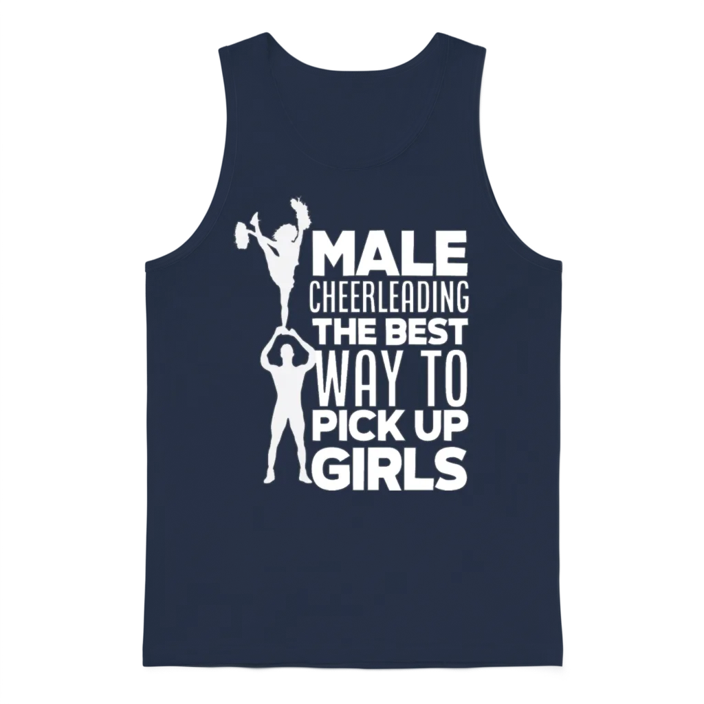 Male Cheerleading Funny Male Cheerleader Gift Unisex Tank Top - Navy