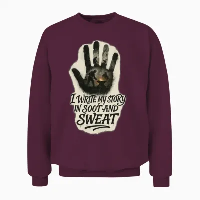 Soot & Sweat Blacksmith Grind Unisex Sweatshirt - Maroon