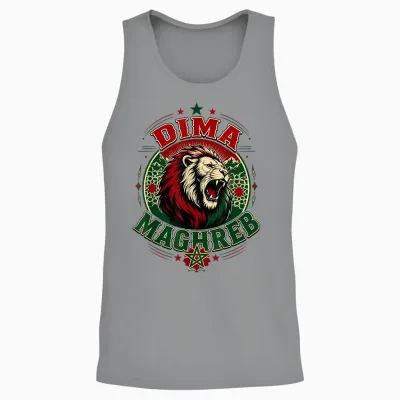 Maghreb Morocco Lion Graphic Patriotic Moroccan Unisex Tank Top - Sport Grey
