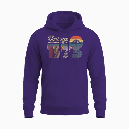 Vintage 1973 Anniversaire 53 Ans Pour Hommes Femmes Unisex Hoodie - Purple