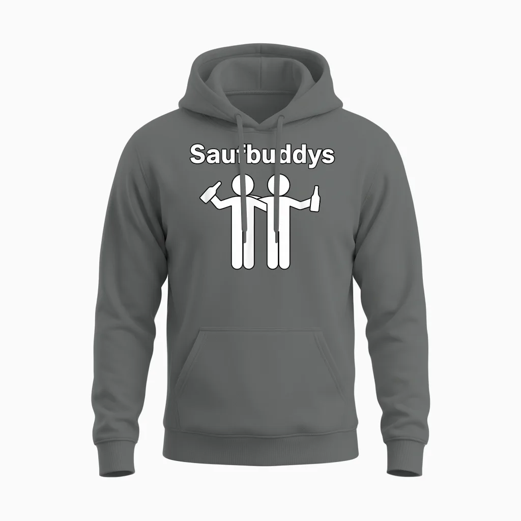 Saufen Saufbuddy Party Alkohol Bier Trinker Lustiger Spruch Unisex Hoodie in Graphite Heather