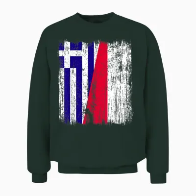 Griechenland Polen Halbe Flagge Griechische Polnische Vorfahren Unisex Sweatshirt - Forest