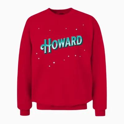 Howard Name Personalised T-Shirt, Black Unisex Sweatshirt - Red