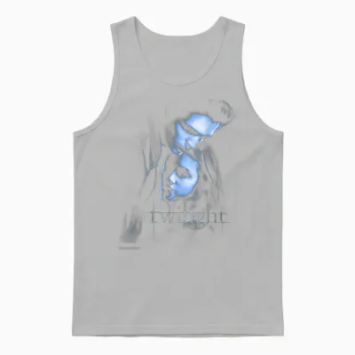 Twilight Hand Poster Edward and Bella Blue Embrace Movie Unisex Tank Top - Ash