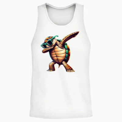 Schildkröte Dabbing Tanzen Jungs Mädchen Unisex Tank Top - White