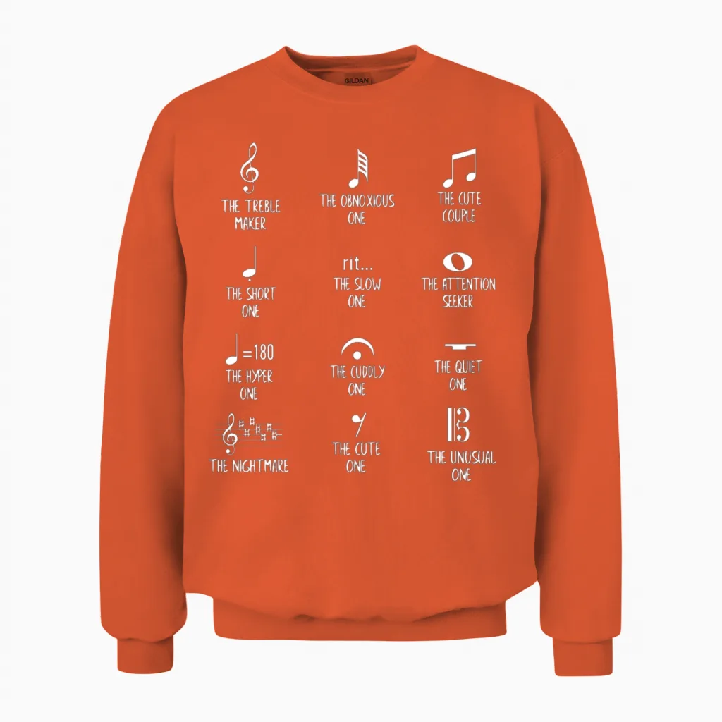 Funny Symbol Music - Lovers Unisex Sweatshirt in Orange