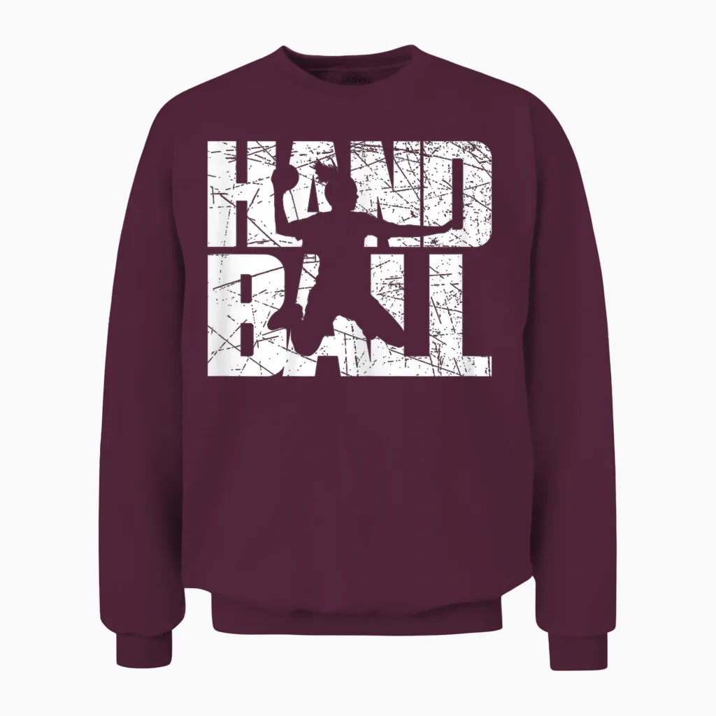 Handball Retro Handballerin Für Handballspielerin Mädchen Unisex Sweatshirt in Maroon