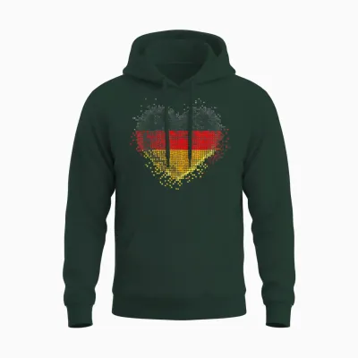 Deutschland Deutsche Flagge Herz Unisex Hoodie - Forest